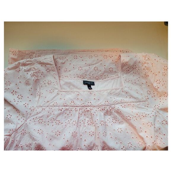 Talbots Peach Eyelet Blouse Sz XL Petite - Picture 11 of 11